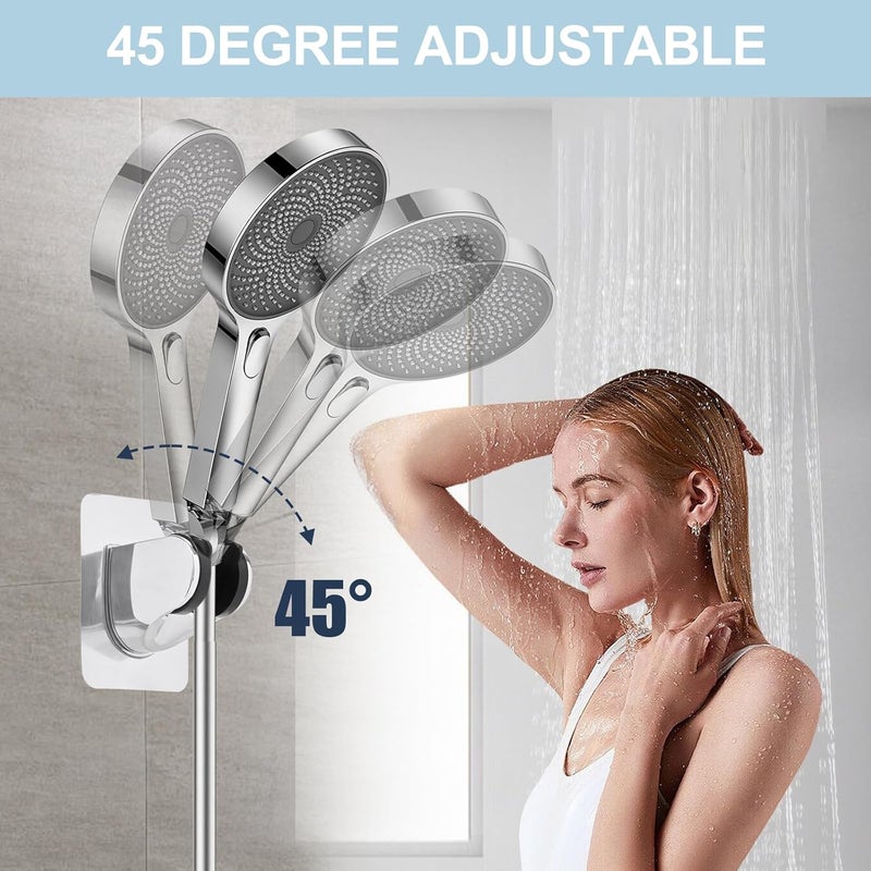 Peirnum Shower Head Holder, Strong Adhesive and Waterproof Shower Head Holder Wall Mount, Adjustable Handheld Shower Head Holder, No Drilling and Use Conveniently - Image 3