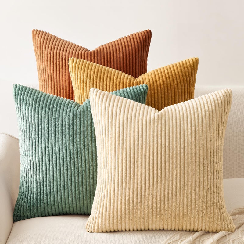Topfinel Large Decorative Throw Pillow Covers Soft Velvet Modern DoubleSided Designs Euro Shams Set of 4 Mix and Match for Home Decor Pillow Inserts Not Included 24x24 inch OrangeTeal - Image 2