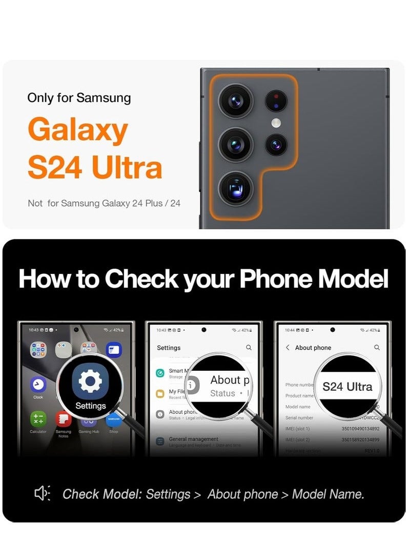 JAJEEK غطاء حماية سامسونج جالاكسي S24 ألترا، دعم مغناطيسي للشحن اللاسلكي، مضاد للخدش وصدمات، حماية كاملة للكاميرا لسامسونج جالاكسي S24 ألترا 6.8 بوصة - Image 1