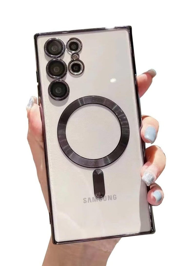 JAJEEK غطاء حماية سامسونج جالاكسي S24 ألترا، دعم مغناطيسي للشحن اللاسلكي، مضاد للخدش وصدمات، حماية كاملة للكاميرا لسامسونج جالاكسي S24 ألترا 6.8 بوصة - Image 3