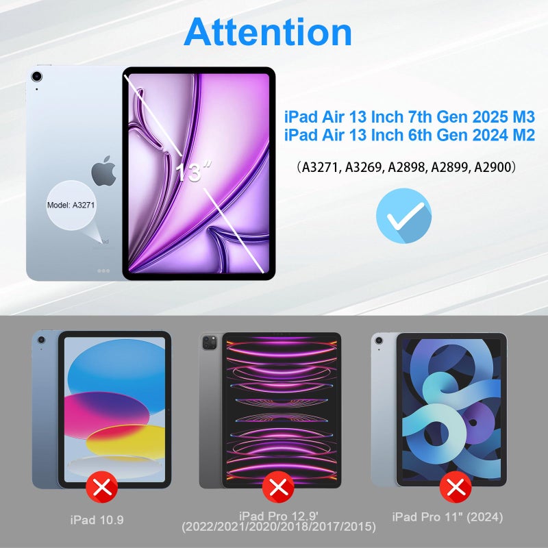 SIBEITU 2 Pack Screen Protector for iPad Air 13 Inch M3 2025 & M2 2024 (7th/6th Generation), HD Scratch Resistent Film for iPad Air 7th/6th Gen, Case Friendly & Apple Pencil Compatible Touch Sensitive - Image 3