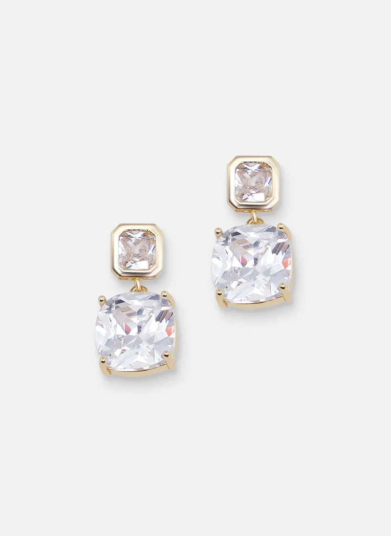 ليتشي أقراط بأحجار شفافة كبيرة