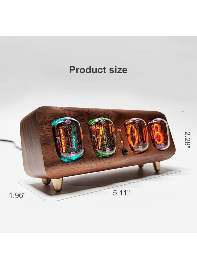 TPHRAVAL Nixie Tube Clock Former Soviet Union IN12 Glow Tube Clock Multiple Control Clocks Automatic Brightness Adjustment,Solid Wood Clock,Desktop Decorative Clock Creative Gifts - Image 2