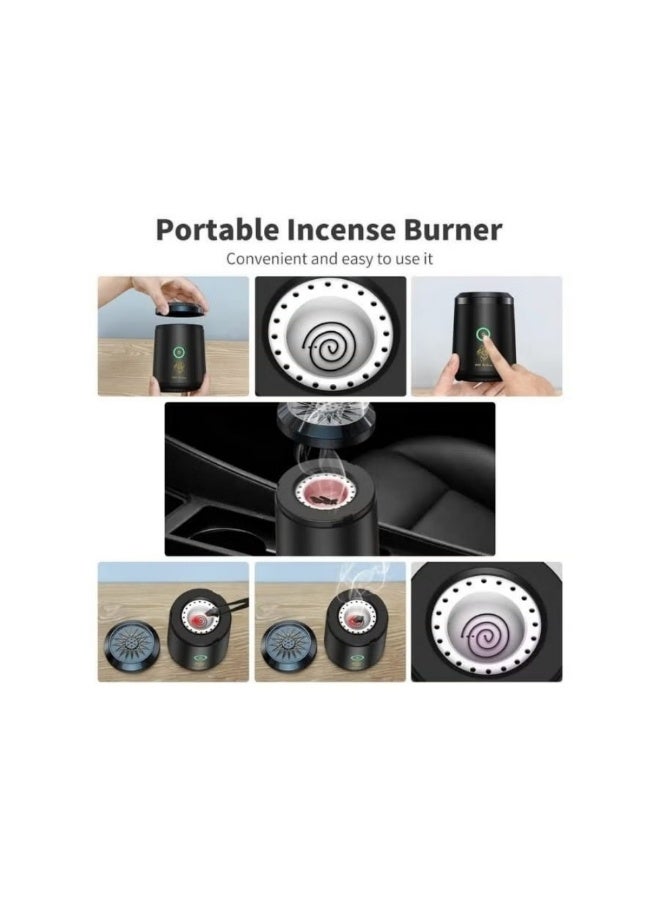Portable USB Smart Incense Burner – Rechargeable Electronic Arabic Oud Burner with LED Battery Indicator, Compact Bukhoor Diffuser for Home, Office & Car - Image 3