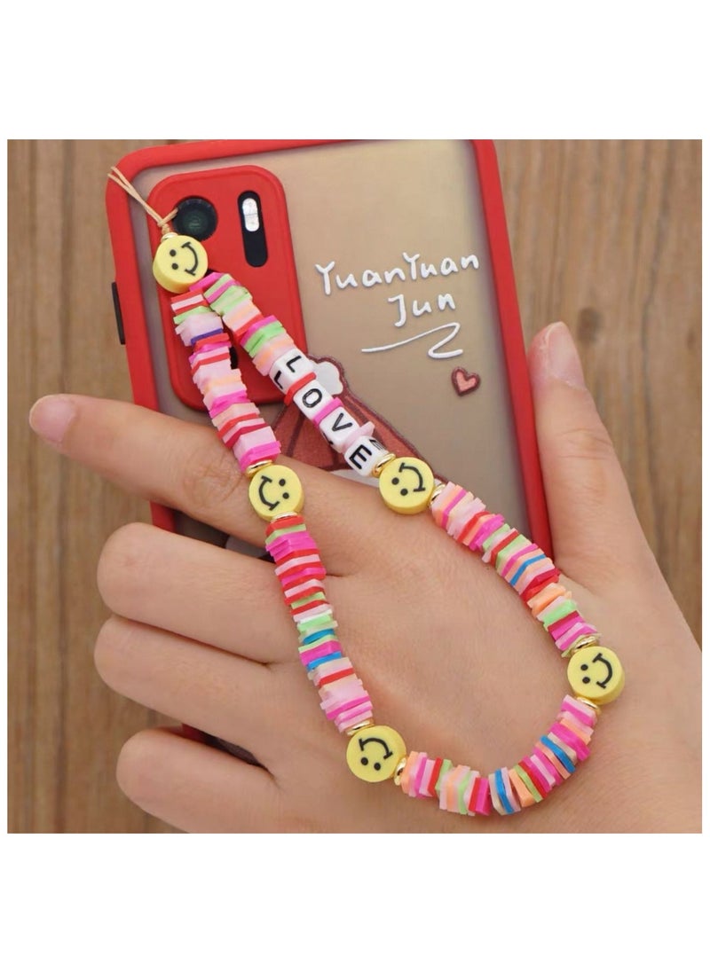 Generic - A stylish and practical mobile phone accessory designed to add an aesthetic touch and protect your device. Featuring a unique design made of colorful beads of various sizes and shapes, they give it a vibrant and cheerful appearance while also providing additional protection against drops and loss. - Image 1