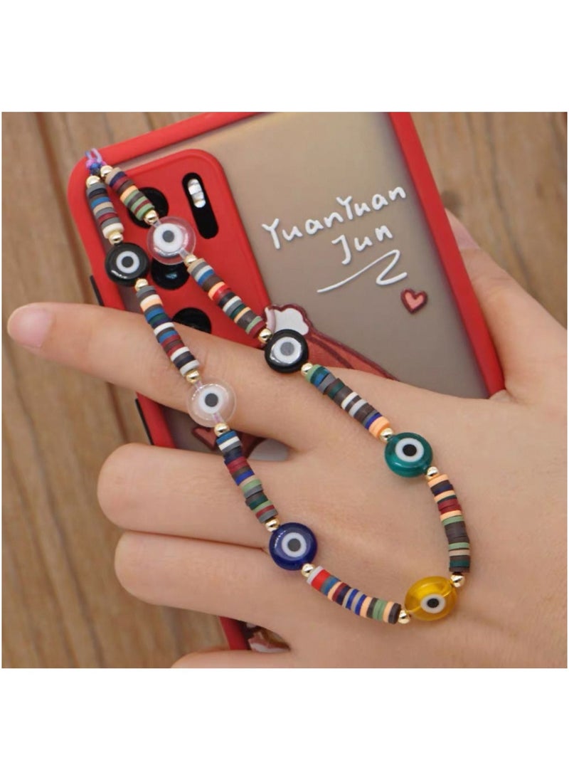 Generic - A stylish and practical mobile phone accessory designed to add an aesthetic touch and protect your device. Featuring a unique design made of colorful beads of various sizes and shapes, they give it a vibrant and cheerful appearance while also providing additional protection against drops and loss. - Image 1