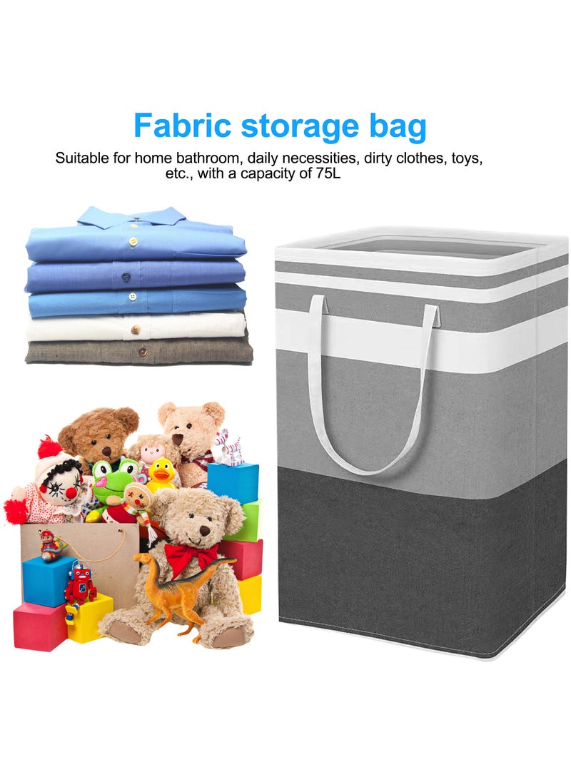 Generic 2-Pack Extra-Large Laundry Basket 75L, Collapsible Hamper with Long Handles for Clothes, Pillows, and Toys – Durable and Space-Saving Design  - Image 3