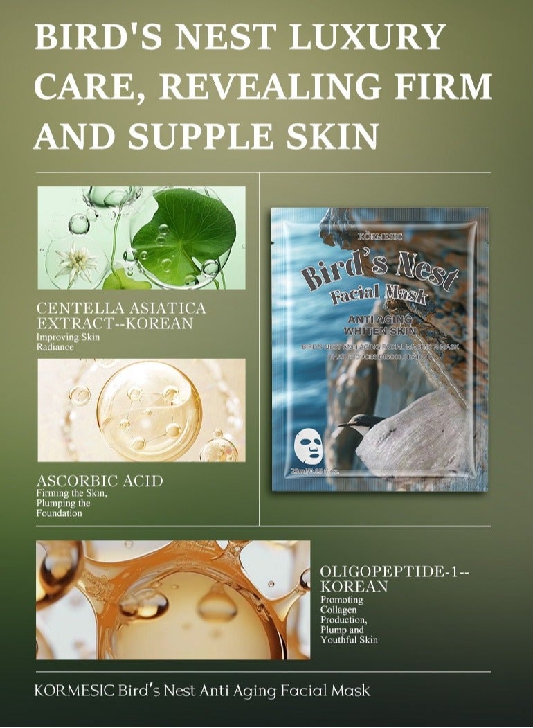 Kormesic 5 packs Bird's Nest Mask 25ml - Hydrating & Revitalizing - Image 3