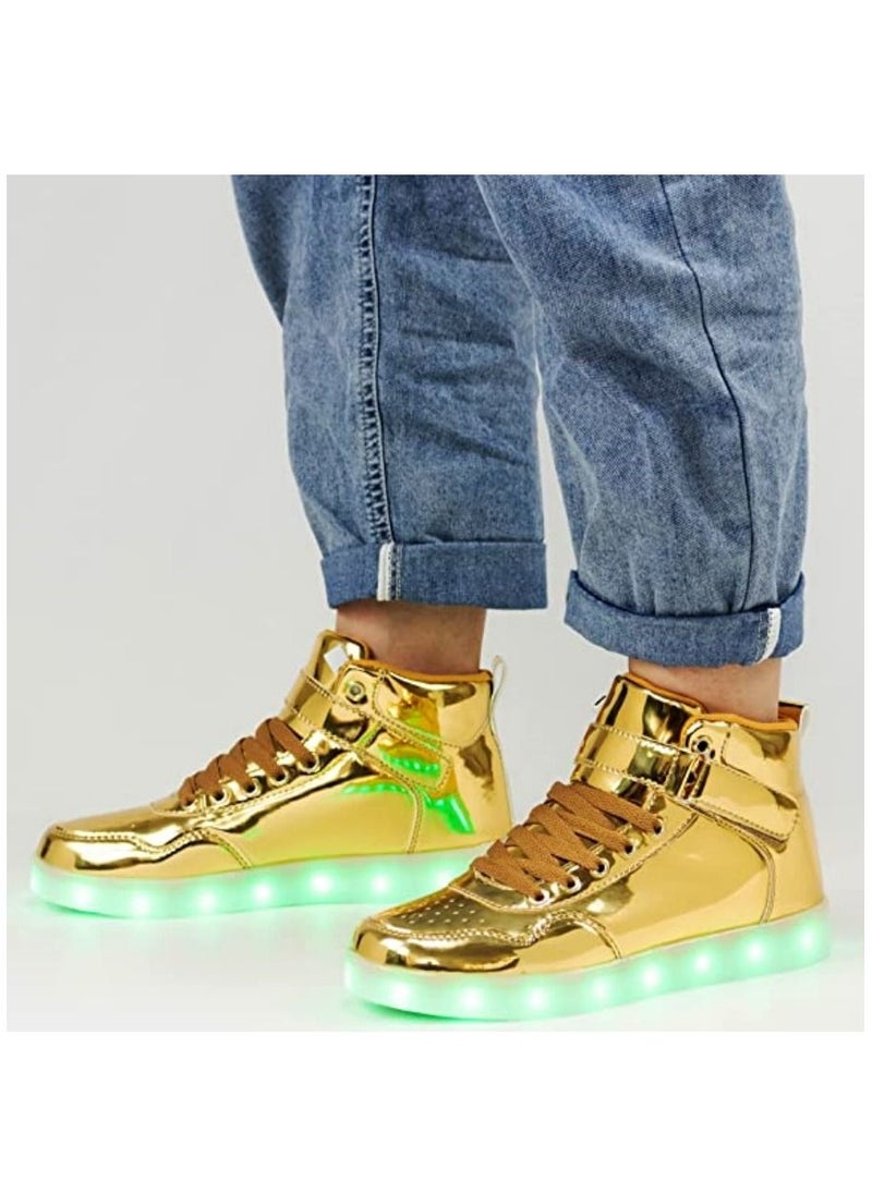 Generic - Kids LED Light Up Shoes High Top Cool USB Rechargeable Flashing Sneakers for Unisex Child Boys Girls - Image 1