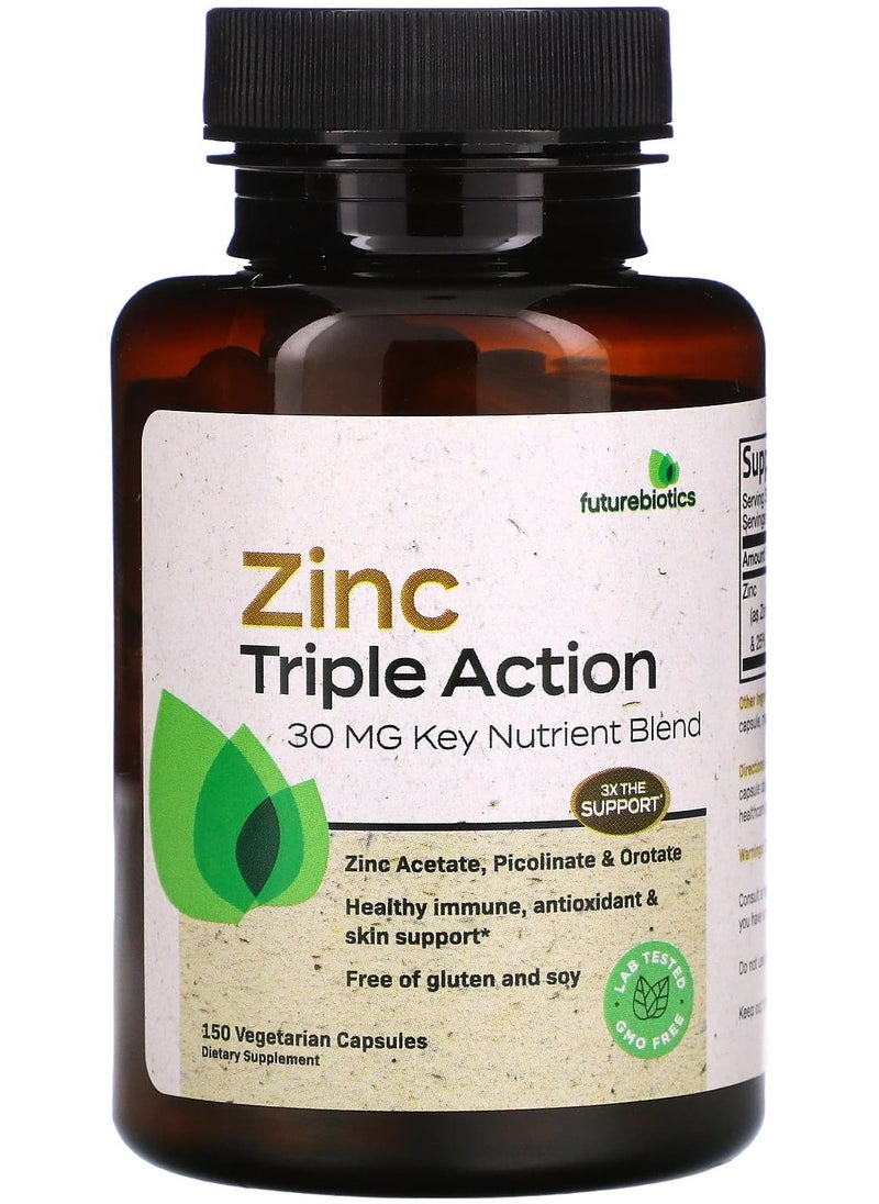 Futurebiotics - زنك تريبل أكشن، 30 مجم، 150 كبسولة نباتية - Image 1