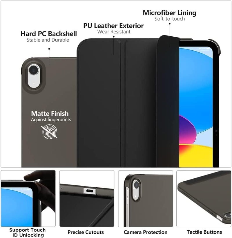 ProElite Cover for Apple iPad (A16) 11th/10th Generation (2025/2022) Cover Case, Transparent Smart case for iPad 11th/10th Gen 2025/2022 (Supports Auto Sleep Wake) with Stylus Pen, Eiffel - Image 5