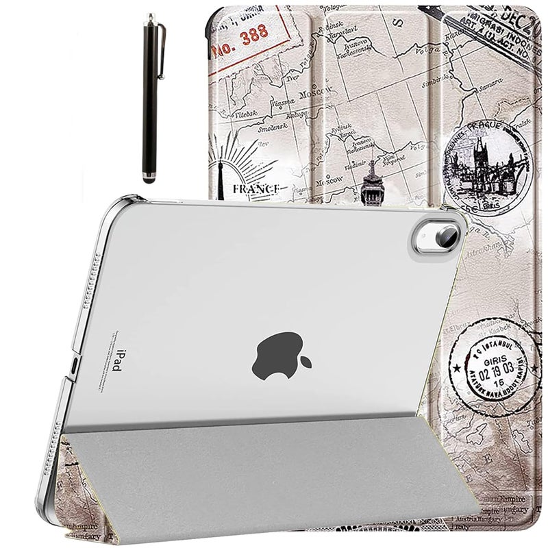 ProElite Cover for Apple iPad (A16) 11th/10th Generation (2025/2022) Cover Case, Transparent Smart case for iPad 11th/10th Gen 2025/2022 (Supports Auto Sleep Wake) with Stylus Pen, Eiffel - Image 1