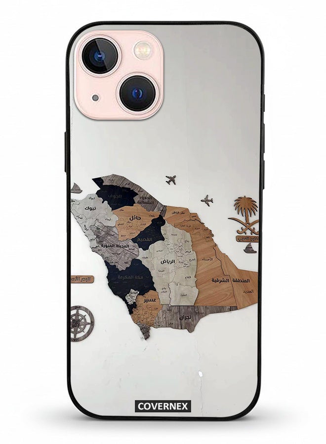 Covernex غطاء حماية لهاتف آبل آيفون 13 ميني مطبوع يضم خريطة المملكة العربية السعودية - Image 2