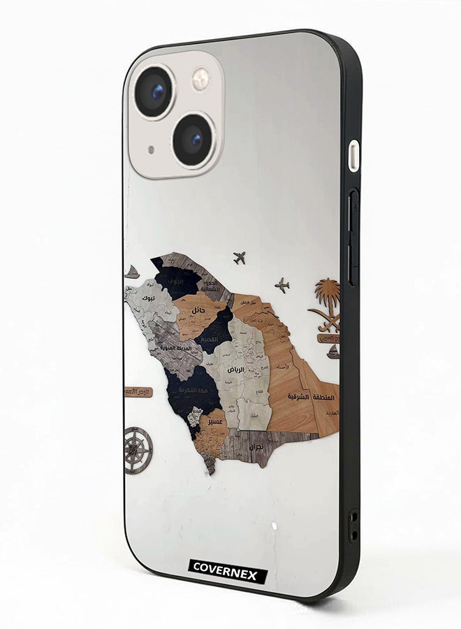 Covernex غطاء حماية لهاتف آبل آيفون 13 ميني مطبوع يضم خريطة المملكة العربية السعودية - Image 1