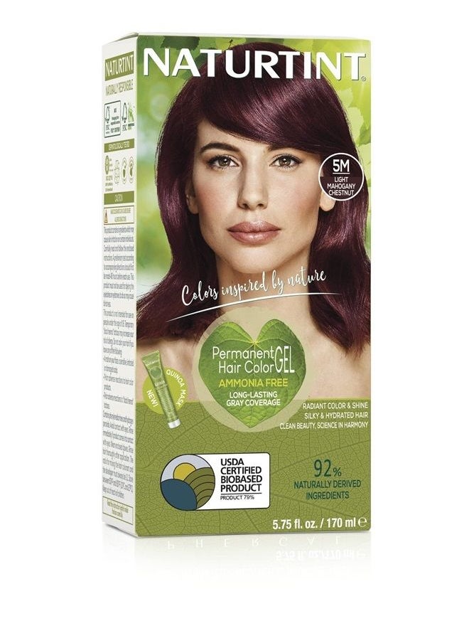 NATURTINT Permanent Hair Color 5M Light Mahogany Chestnut (Pack of 1), Ammonia Free, Vegan, Cruelty Free, up to 100% Gray Coverage, Long Lasting Results  - Image 1