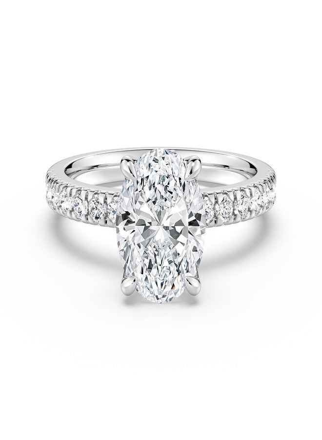 MOOSEA Oval Moissanite Engagement Rings for Women, 2ct Lab Created Moissanite Ring 925 Sterling Silver Promise Ring for Women Solitaire Engagement Rings Jewelry Gifts Size 5 - Image 1