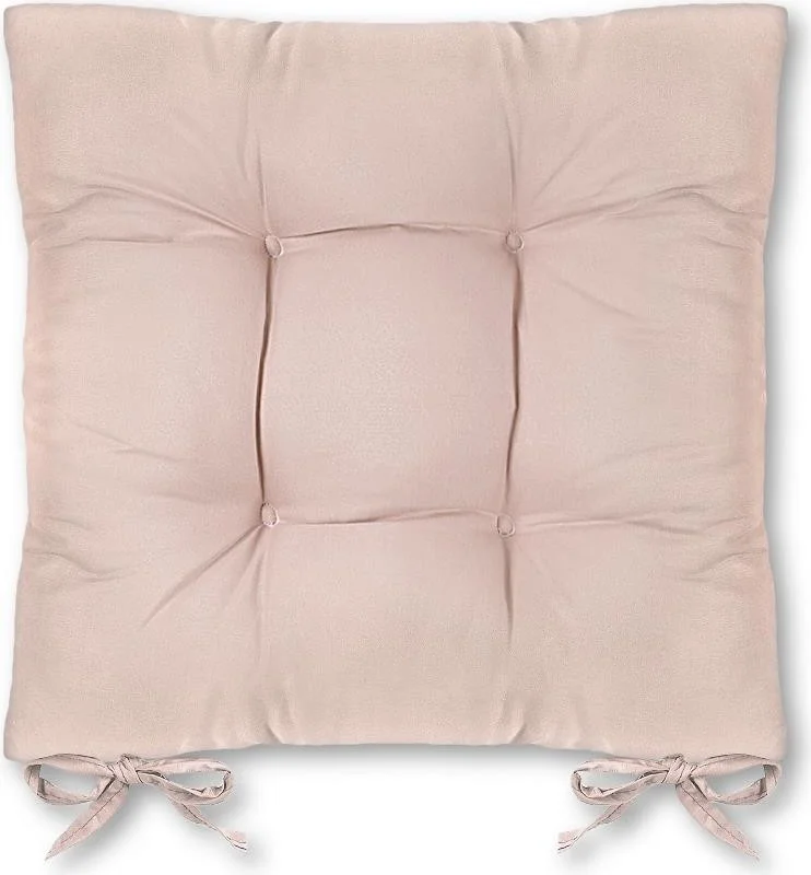 بلونيتي 2-Piece Pouf Soft Chair Cushion 4 Quilted 42X42 cm Powder