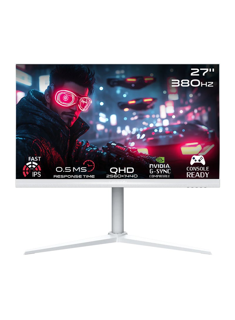 GAMEON GOAP27QHD380IPS Artic Pro Series 27" QHD, 380Hz, MPRT 0.5ms, HDMI 2.1, Fast IPS Gaming Monitor (Support PS5) White - Image 1
