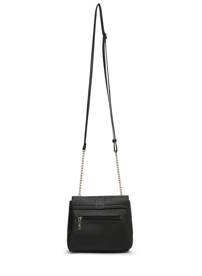 Caprese Lexi Medium Sling Bag for Women | Solid Faux Leather Crossbody Handbag with Adjustable Strap | Stylish Shoulder Purse with Zipper & Magnetic Button Closure | Everyday Office, & Travel (Black) - Image 5