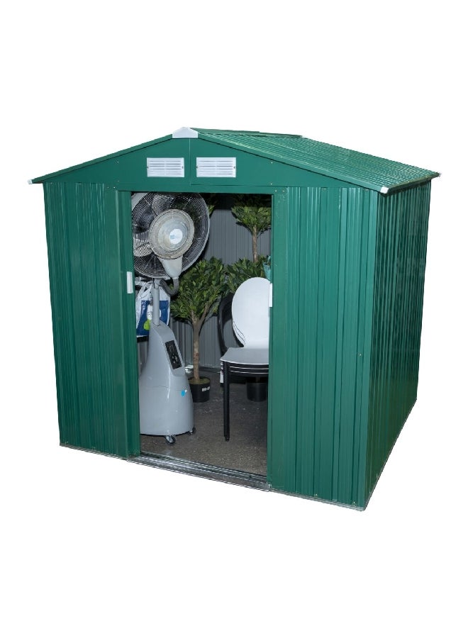 Generic Steel Top Notch Durable Steel Material Safe Storage Shed Dark Green 201 x 181 x 190 cm S1001B  - Image 4