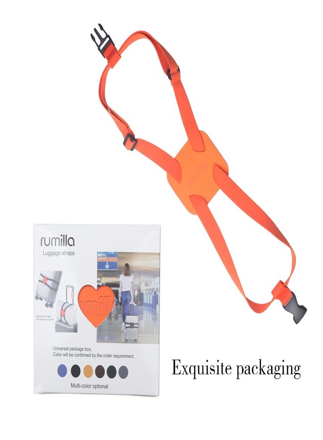 RUMILLA Luggage Straps Bag Bungee， Luggage Straps Suitcase Adjustable Belt，Add a Bag Easy to Travel Suitcase Elastic Strap Belt (Orange Luggage Strap) - Image 4
