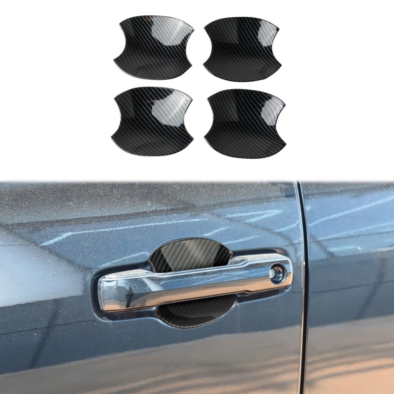 Fewshaw Carbon Fiber Side Door Handles Bowl Trim Cover for Toyota Tundra 2022 Sequoia 2023 Tacoma 2024 4Runner 2025 - Image 2