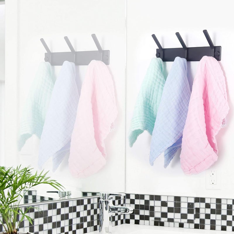 WEBI Coat Rack Wall Mounted,3 Coat Hooks for Hanging Coats,Heavy Duty Metal Hook Rack Hook Rail Coat Hanger Wall Coat Rack with Hooks for Clothes Entryway Jacket,Black - Image 3