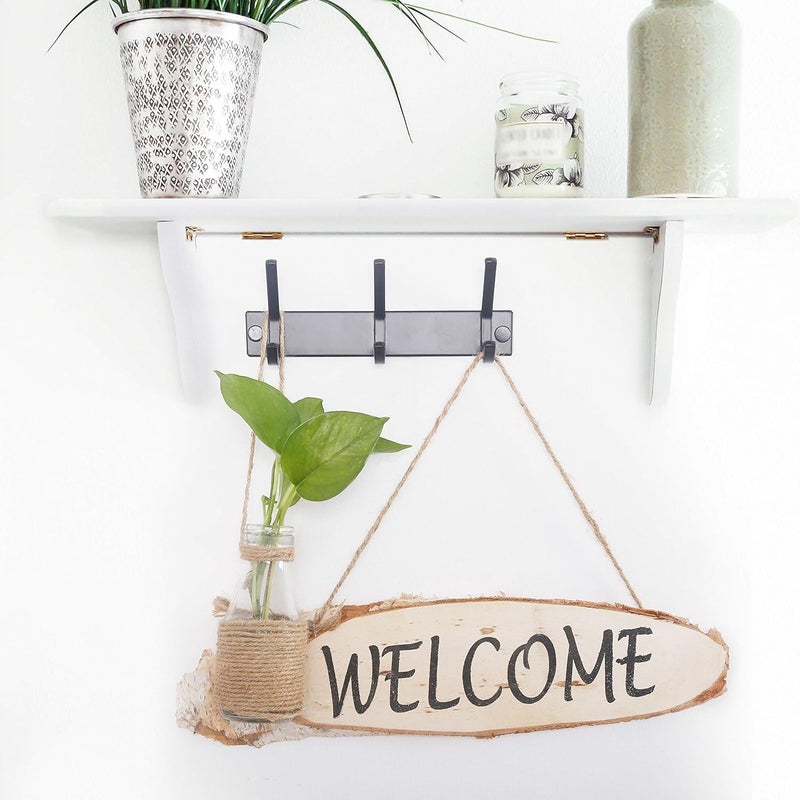 WEBI Coat Rack Wall Mounted,3 Coat Hooks for Hanging Coats,Heavy Duty Metal Hook Rack Hook Rail Coat Hanger Wall Coat Rack with Hooks for Clothes Entryway Jacket,Black - Image 4