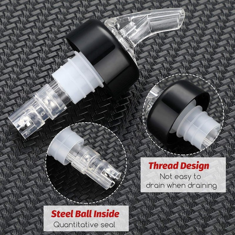 BBTO Automatic Measured Bottle Pourer Spout Liquor Pourers Bottle Jigger Quick Shot Spirit Measure, 1 oz/ 30 ml(Clear, Black,80 Pieces) - Image 4