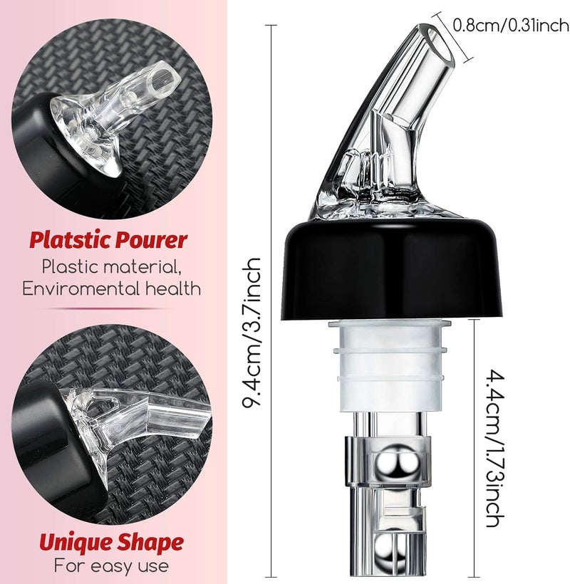 BBTO Automatic Measured Bottle Pourer Spout Liquor Pourers Bottle Jigger Quick Shot Spirit Measure, 1 oz/ 30 ml(Clear, Black,80 Pieces) - Image 3