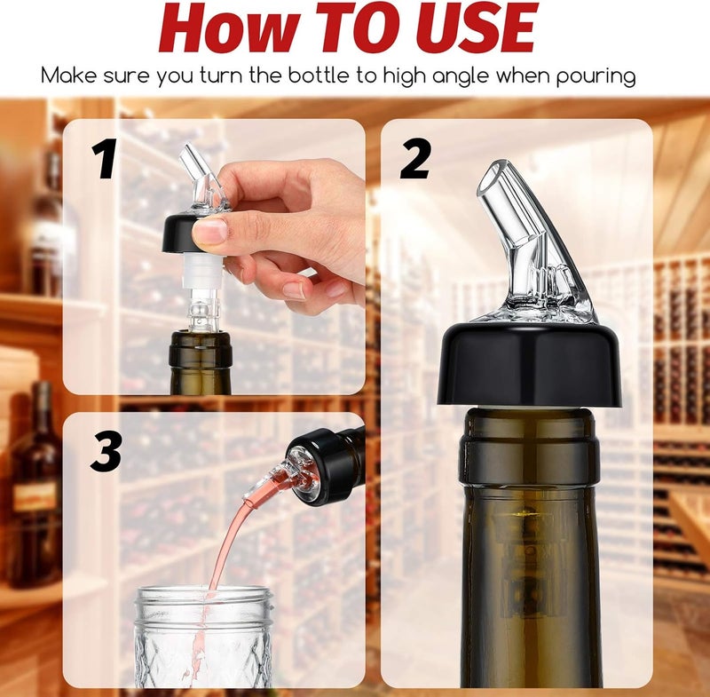 BBTO Automatic Measured Bottle Pourer Spout Liquor Pourers Bottle Jigger Quick Shot Spirit Measure, 1 oz/ 30 ml(Clear, Black,80 Pieces) - Image 2
