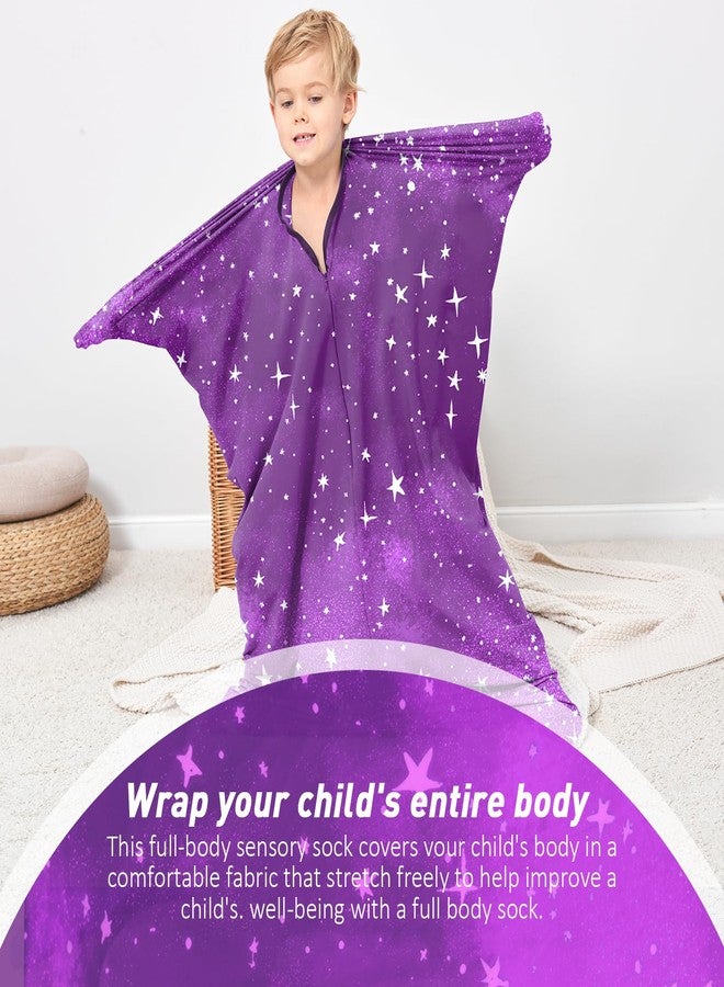 YAERSI Sensory Body Sock for Kids,Sensory Sack for Relaxation, Focus,Sensory Integration,Body Sock (Small 40''×27'' Purple) - Image 2