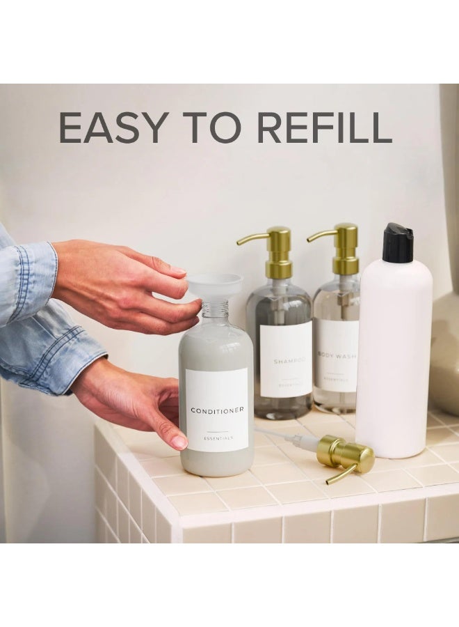 يُسلِّم موزع شامبو وبلسم 3 قطع، موزعات 500 مل للاستحمام، موزع شامبو وبلسم وغسول للجسم مثبت على الحائط للحمام (أسود غير لامع) - Image 5