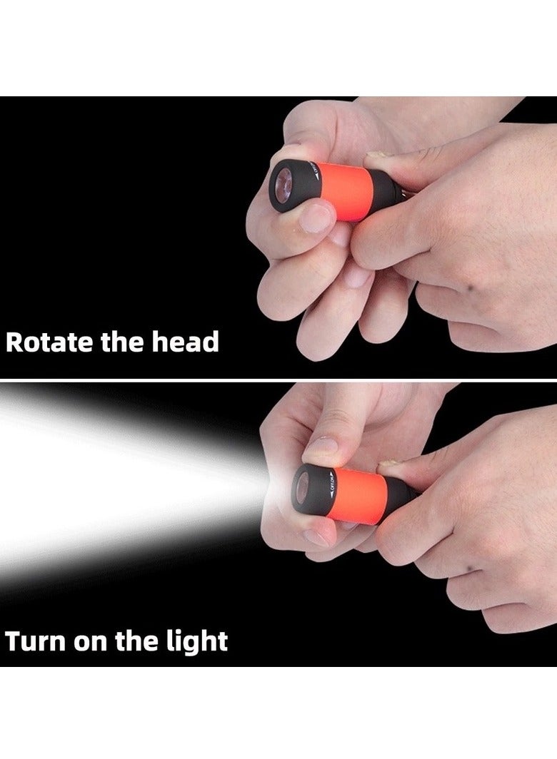 AROAQ Mini Keychain Flashlight, Usb Torch Rechargeable Colorful Led Flashlight, Portable Bright Flashlight Keychain, High-powered Keychain Lamp With Hook For Camping, (Sky Blue) - Image 4