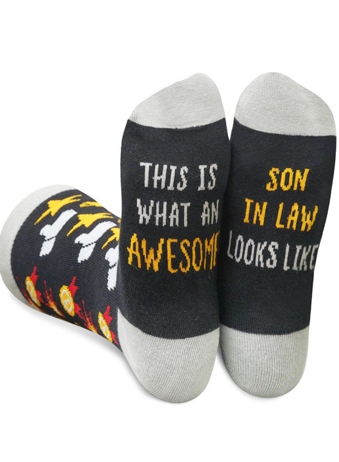 InnoBeta Son in Law Gifts for Father's Day, Funny Socks from Dad, Mom on Birthday, This is What an Awesome Son in Law Looks Like - Image 1