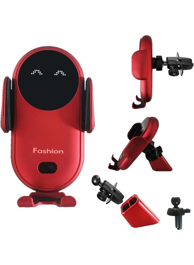 Wireless Car Charger Mount, MAX 15W Fast Charger, Wireless Car Charger Air Vent, Automatic Clamping Phone Holder for iPhone 16/15/14/13/12 Pro/Pro Max, Samsung S22/S21/S20/Note 20 etc (Red) - Image 1