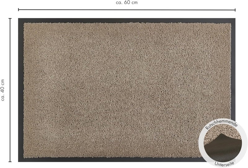 ANDIAMO Verdi Doormat - Dirt Trapper Mat for House Entrance - Ideal Indoor/Outdoor - Taupe, 40 x 60 cm - Image 2
