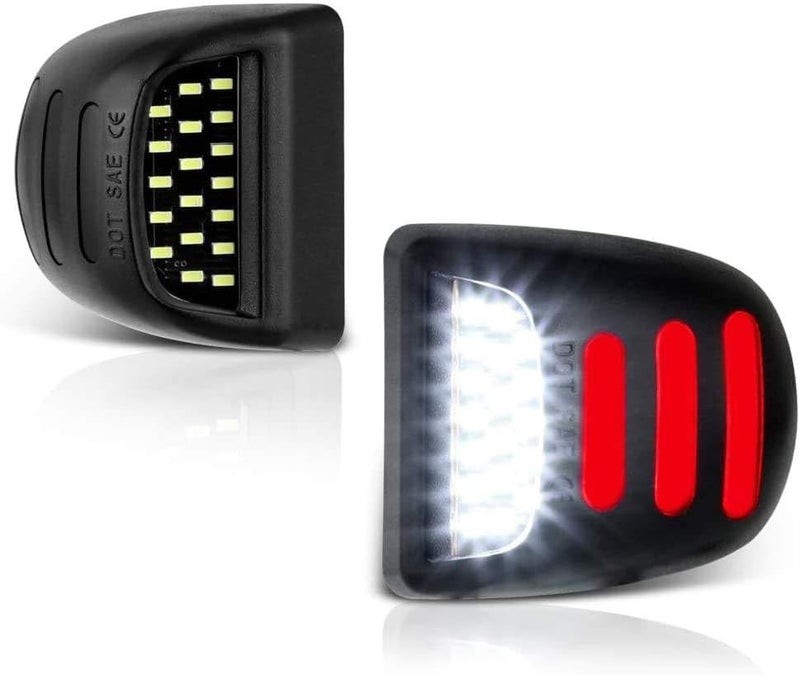 أضواء لوحة الترخيص LED متوافقة مع 1999-2014 شيفي سيلفرادو 1500 2500HD 3500HD، أفالانش، سوبربان، تاهو، جي إم سي سييرا، يوكون، كاديلاك إسكاليد، 48-SMD 6500K أبيض فائق (أبيض محدث) - Image 1