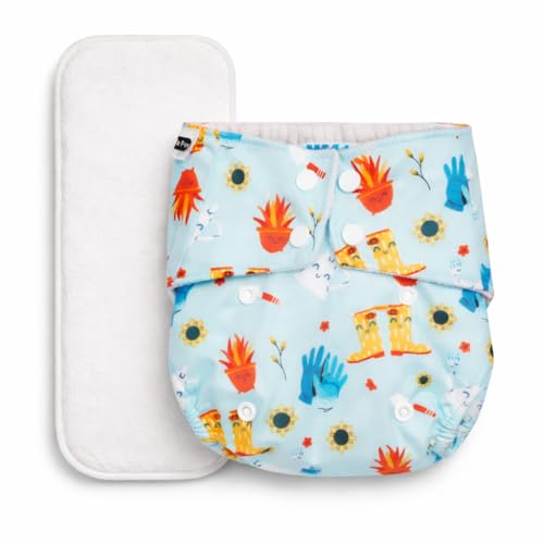 Little Pea Leak-Proof Free Size Cloth Diapers for 3 Months-3 Years—1 Adjustable Diaper Cover, 1 Absorbent Pad (Fits 5Kg-18kg), Washable, Reusable, Rash-Free with 6-Hour Absorbency, Pack of 1 - Image 1