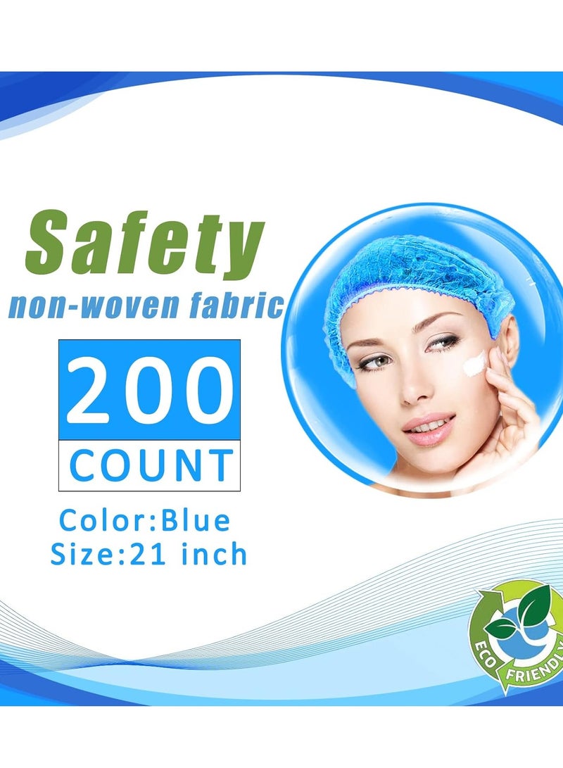 Generic Disposable Bouffant Caps Mesh Hair Cover 21 Inch Elastic Dust Protection for Kitchen Catering 200pcs  - Image 2