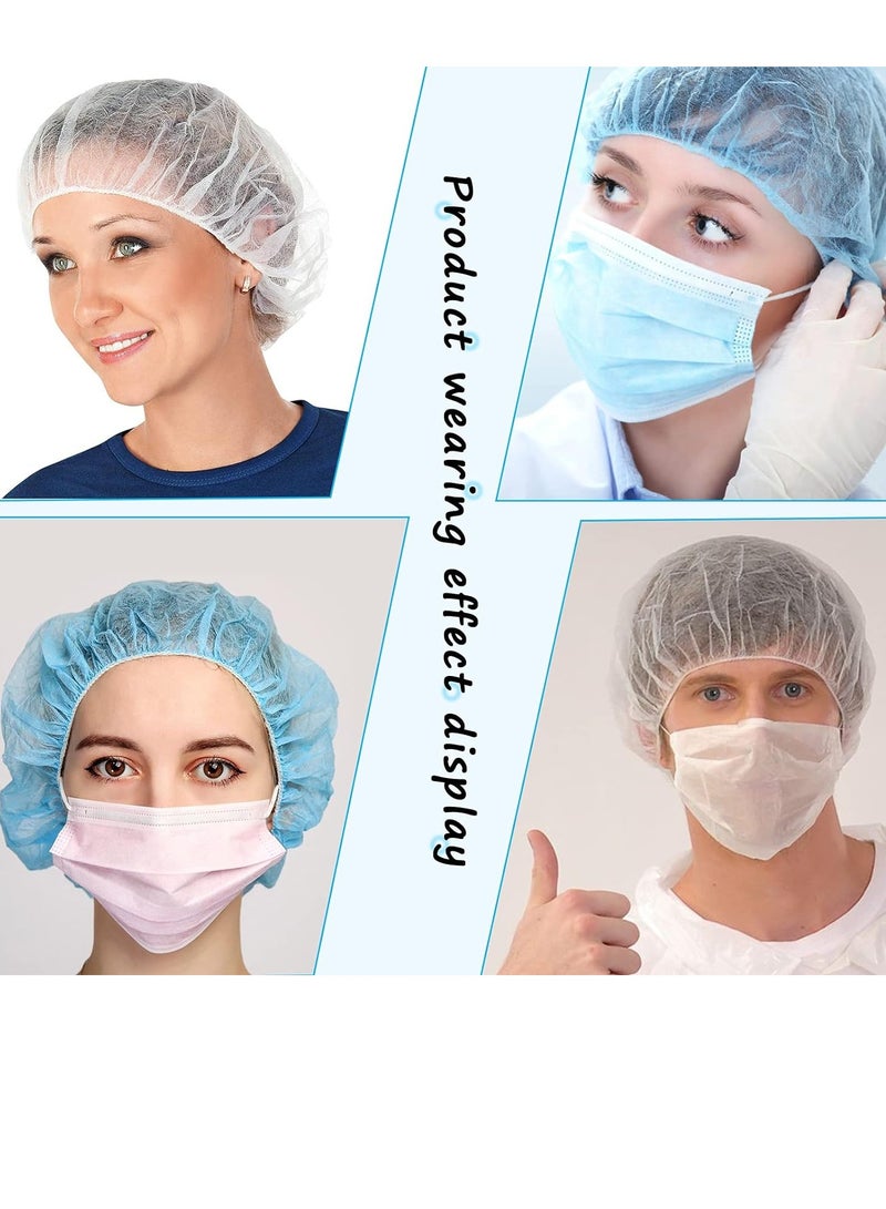 Generic Disposable Bouffant Caps Mesh Hair Cover 21 Inch Elastic Dust Protection for Kitchen Catering 200pcs  - Image 4