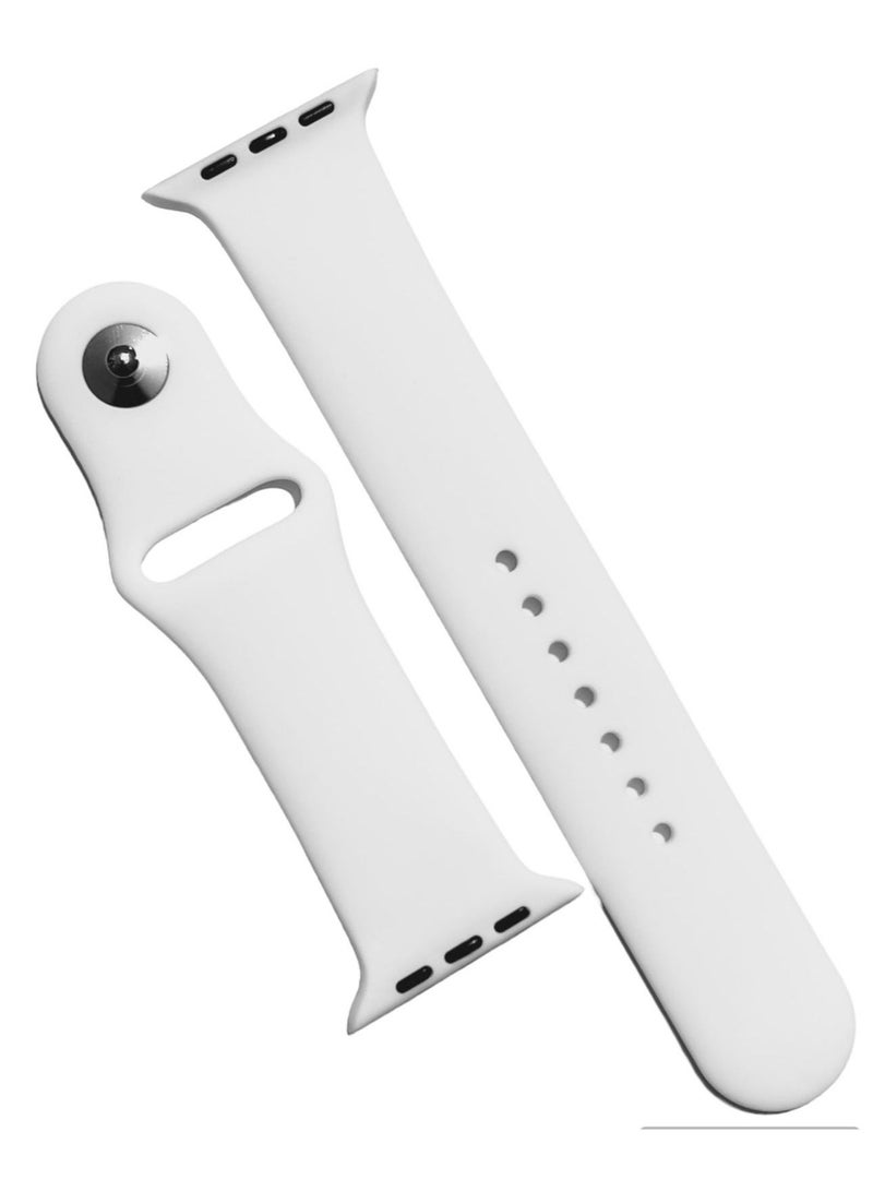 Sport Strap For Apple Watch Series Nike+ Sports Edition 44/45mm - White- - Image 1