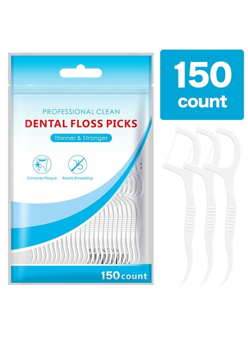 CIMIA 150 Pcs Dental Floss Picks,BPA-Free Tooth Cleaners ,Family Size 150 Count,Portable Teeth Cleaning Kit  - Image 1