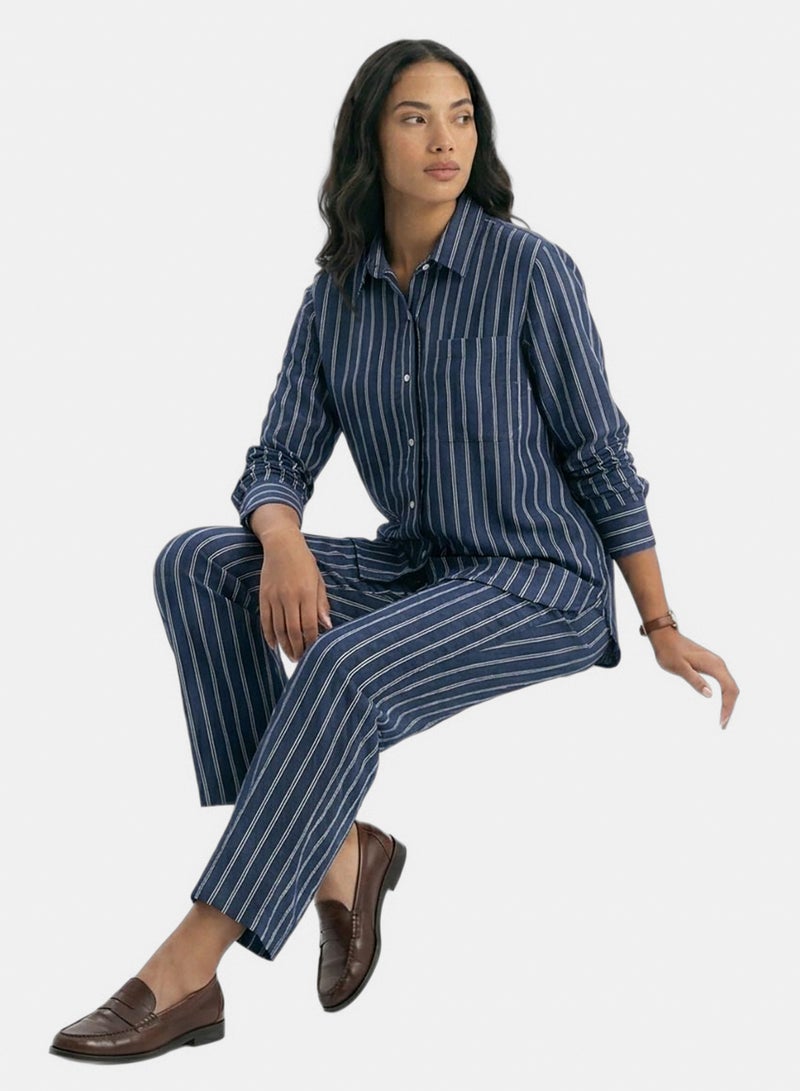 RAVIN Women Ravin Striped Relaxed-Fit Linen-Blend Shirt - Image 4