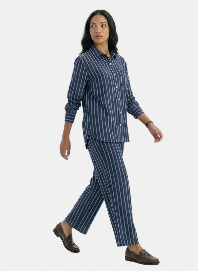 RAVIN Women Ravin Striped Relaxed-Fit Linen-Blend Shirt - Image 3