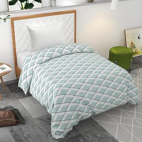 BELVOSTUM Soft Cotton Duvet Cover for Single Bed | Printed Quilt & Blanket Cover | Razai Cover with Zipper Closure | Soft & Breathable Bedding Cover (90X60) Inches (Green) - Image 1