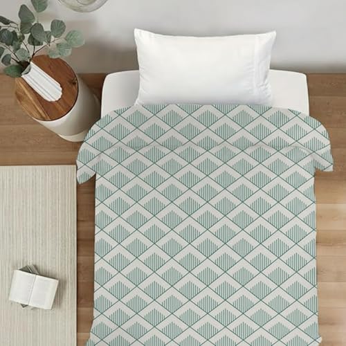 BELVOSTUM Soft Cotton Duvet Cover for Single Bed | Printed Quilt & Blanket Cover | Razai Cover with Zipper Closure | Soft & Breathable Bedding Cover (90X60) Inches (Green) - Image 4