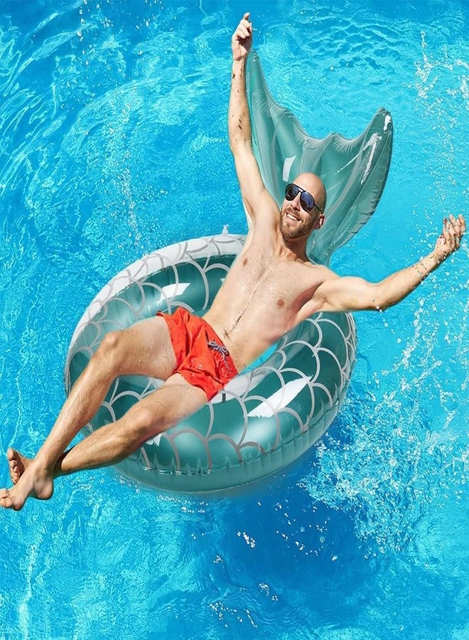 DIYASHI Comfortable Inflatable Float, Mermaid Tail Tubes, Sparkles for Water Party, Beach, Pool, Adult Float | 120 X 100 cm | Multi Color - Image 4