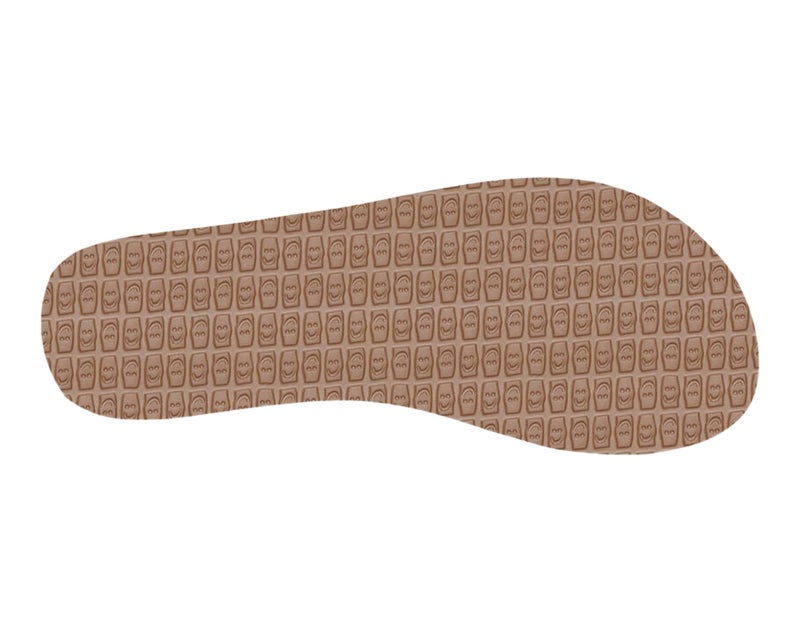 Sanuk Yoga Joy | Flip Flops for Women | Yoga Sandals For Women | Women's Beach Sandals | Memory Foam Footbed, Tan White, 7 - Image 5