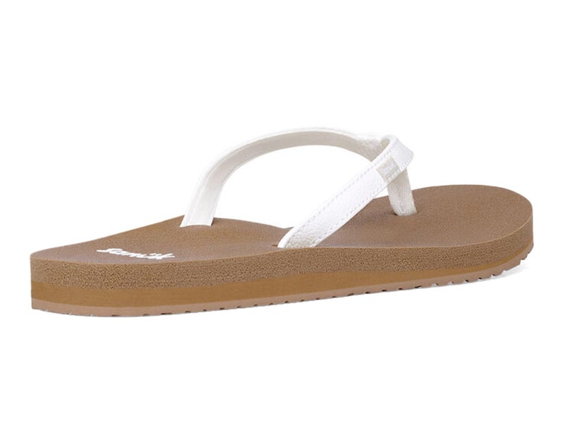 Sanuk Yoga Joy | Flip Flops for Women | Yoga Sandals For Women | Women's Beach Sandals | Memory Foam Footbed, Tan White, 7 - Image 4